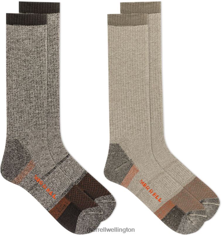 Rugged Steel Toe Crew Sock 2 Pack (JSS26717-238) Merrell Unisex 8VV6P315 Accessories Brown Asst.