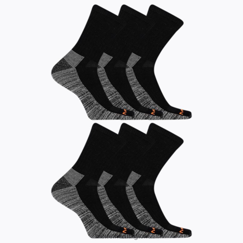 Work Crew Sock 6 Pack (JSS26719-010) Merrell Unisex 8VV6P266 Accessories Black