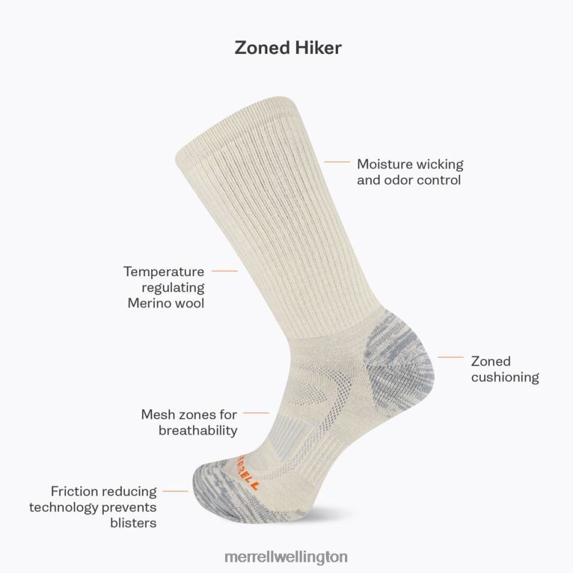 Zoned Low Cut Hiker Sock (JSF25749-012) Merrell Unisex 8VV6P523 Accessories Onyx