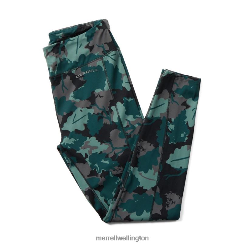 Trail Running Legging (JWF26560-330) Merrell Women 8VV6P1194 Clothes Sea Moss Leaf Print