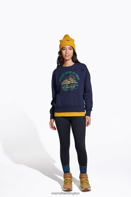 Outside State Of Mind Crew (JWF26634-353) Merrell Women 8VV6P1153 Clothes Navy