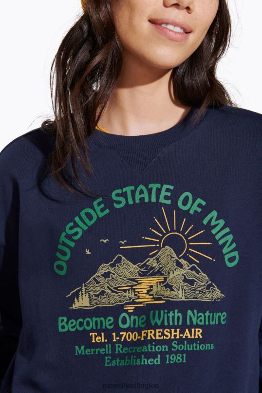 Outside State Of Mind Crew (JWF26634-353) Merrell Women 8VV6P1153 Clothes Navy
