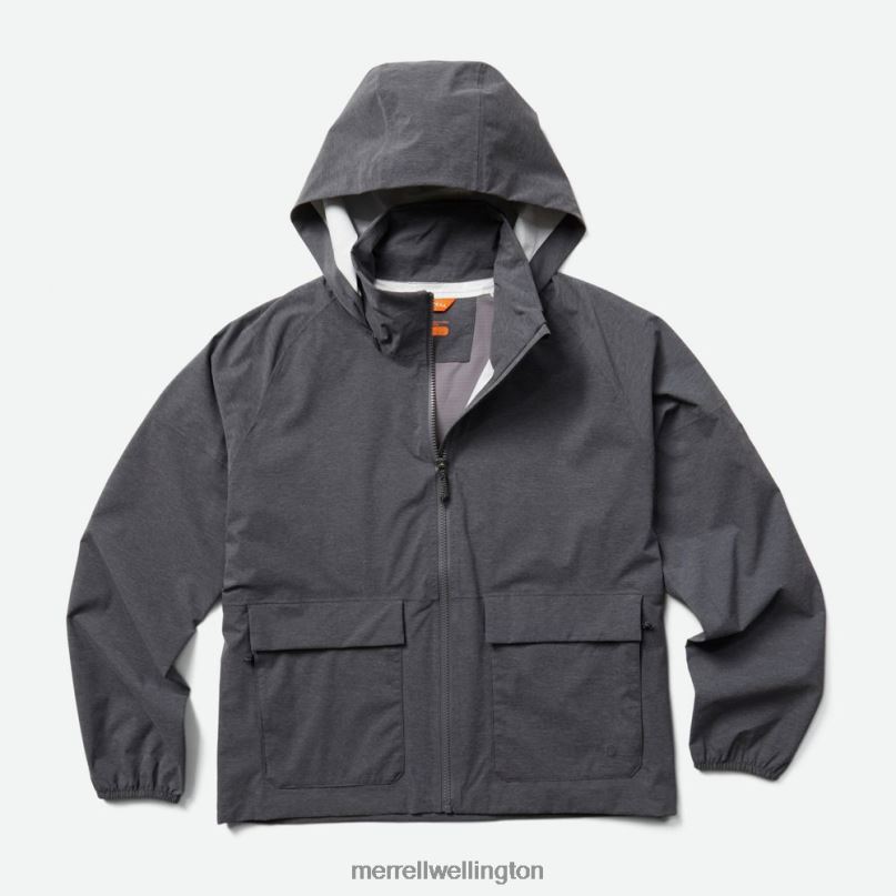 Alpine Packable Rain Shell (JWS26352-003) Merrell Women 8VV6P1183 Clothes Black Heather