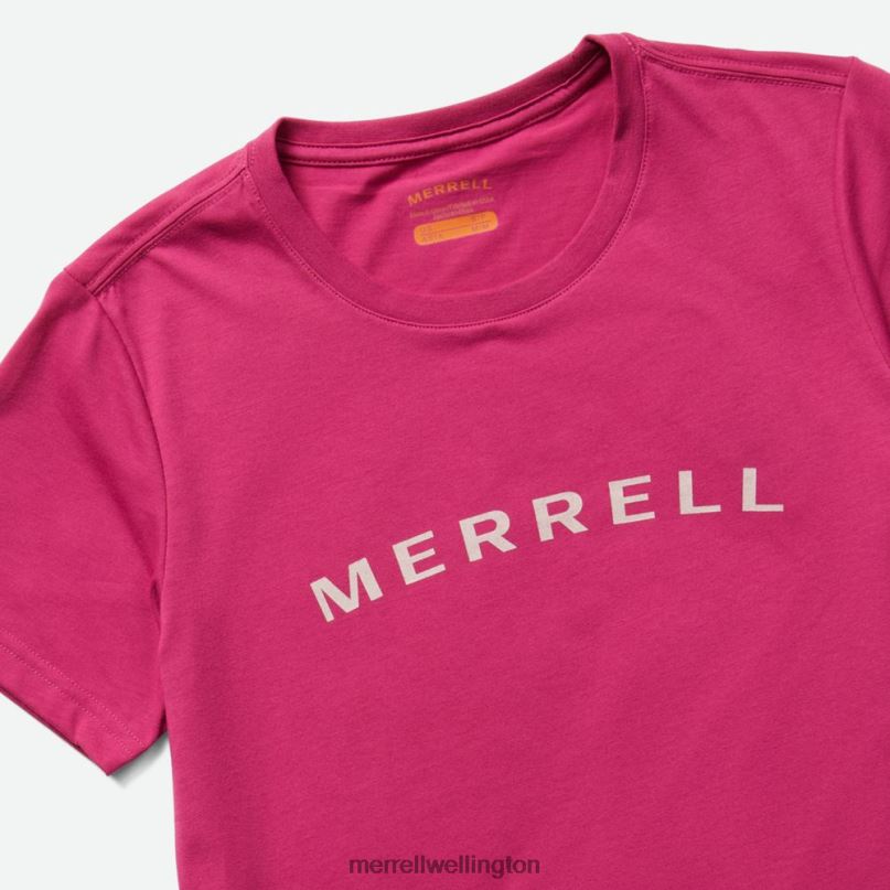 Wordmark Short Sleeve Tee (JWS26368-625) Merrell Women 8VV6P1300 Clothes Cactus Flower