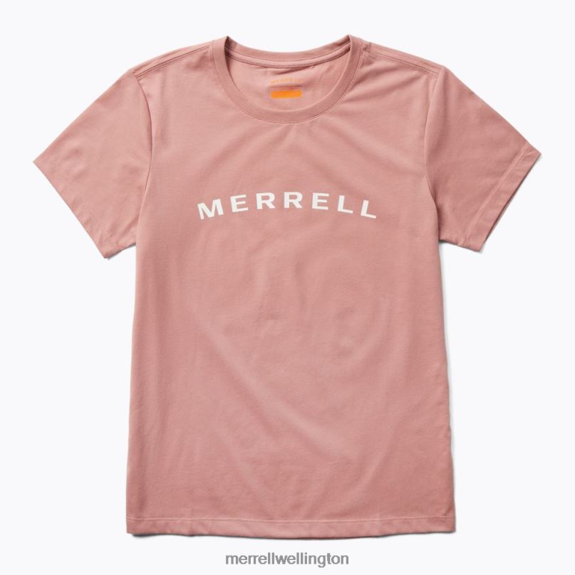 Wordmark Short Sleeve Tee (JWS26368-627) Merrell Women 8VV6P1301 Clothes Ash Rose