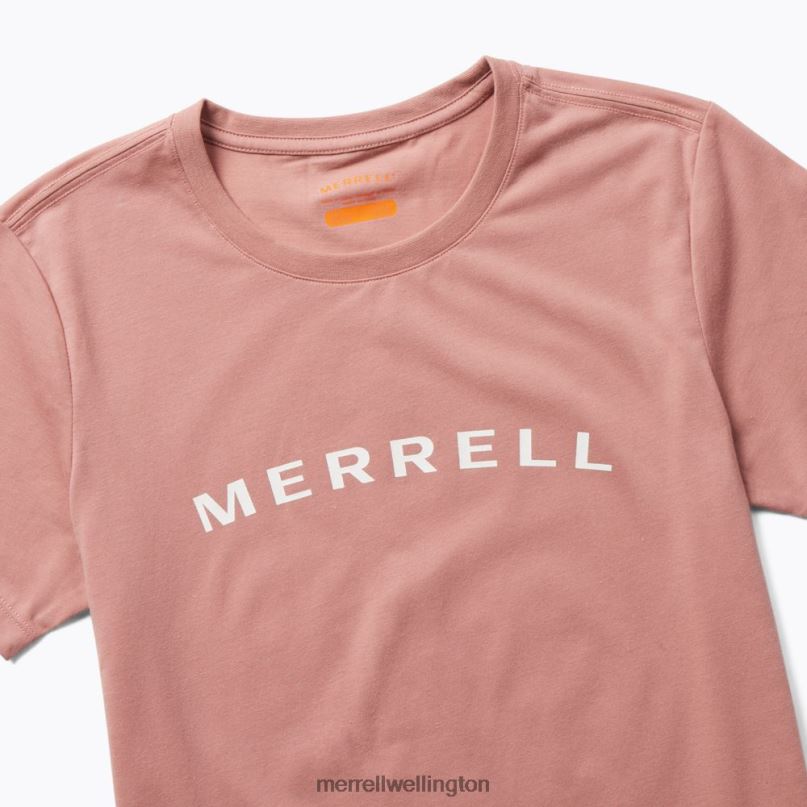 Wordmark Short Sleeve Tee (JWS26368-627) Merrell Women 8VV6P1301 Clothes Ash Rose