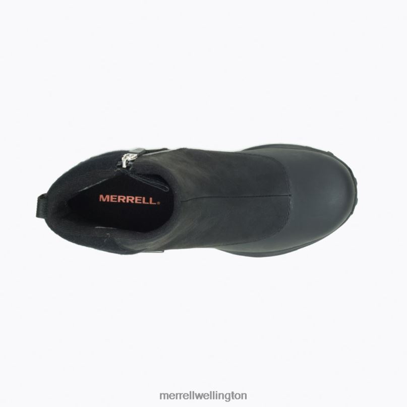 Thermo Kiruna Mid Zip Waterproof (J035090) Merrell Women 8VV6P1328 Shoes Black/Canal